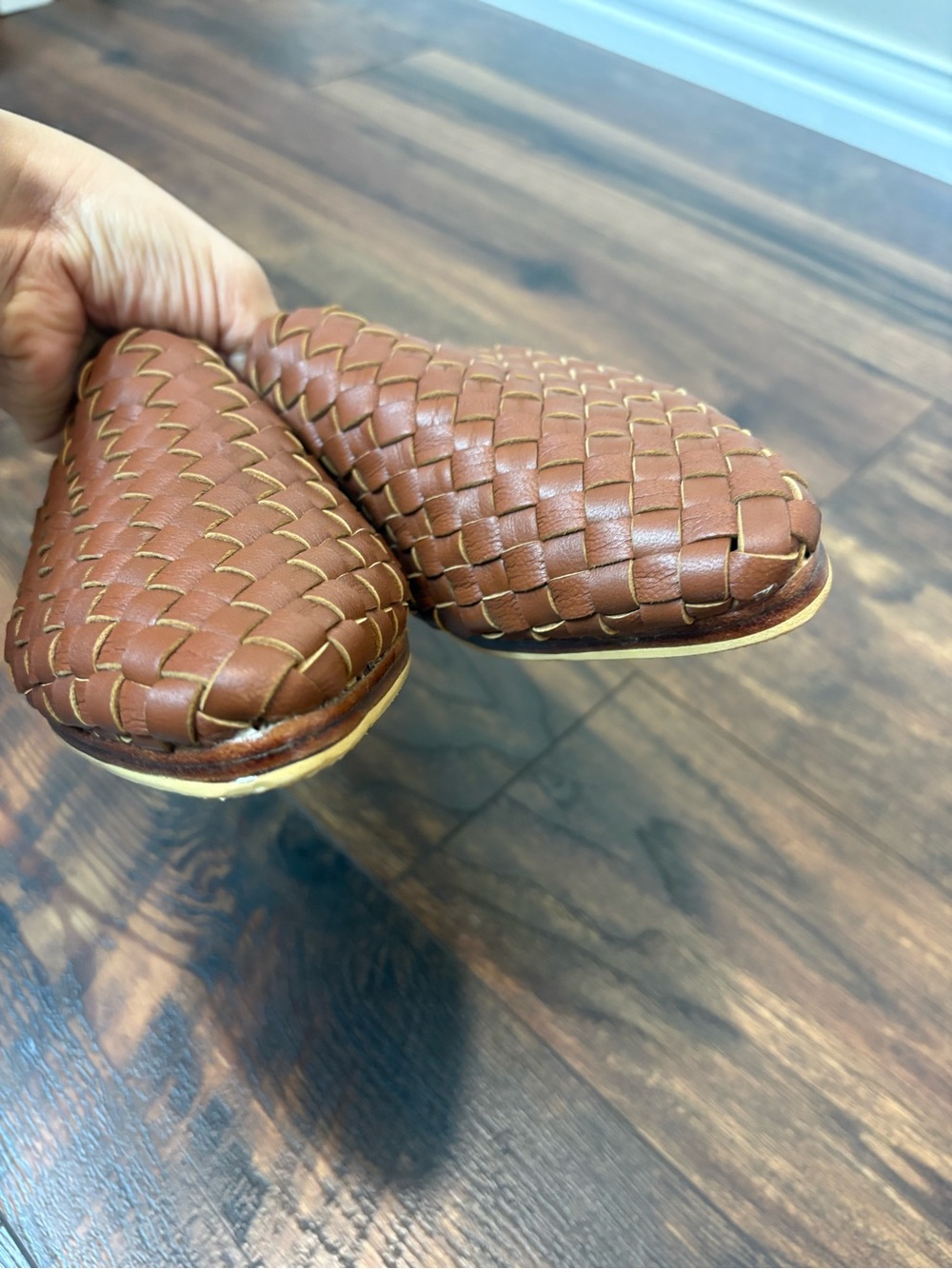 Miuccia Studio Vania Woven Mules Handwoven Goatskin Leather Size 8 - Picture 3 of 5